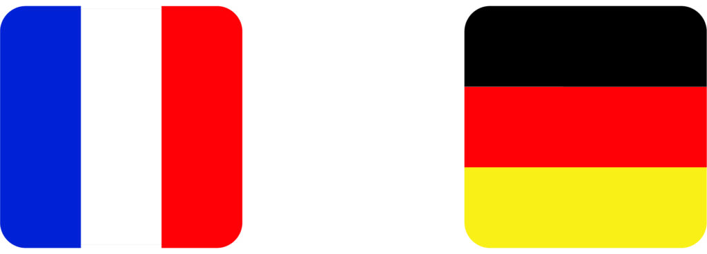 Flagge von Frankreich und Deutschland